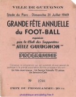 Juillet 1949 Programme Fête du Football (recto)